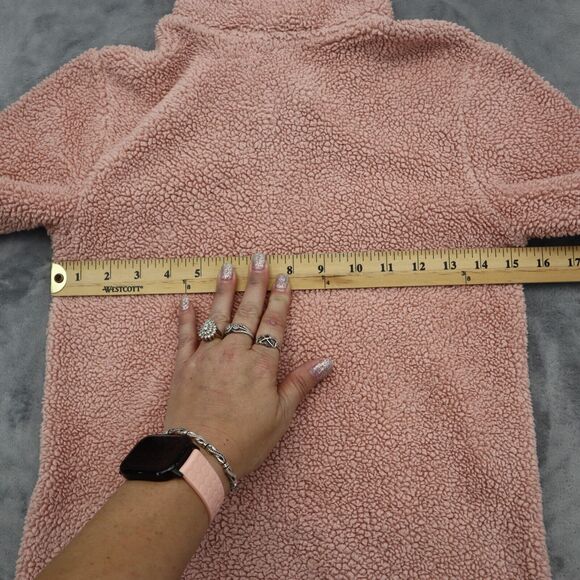Outdoor Kids Sweater Girls Large Pink Casual Pullover Sweatshirt Teddy Fleece - Picture 4 of 13